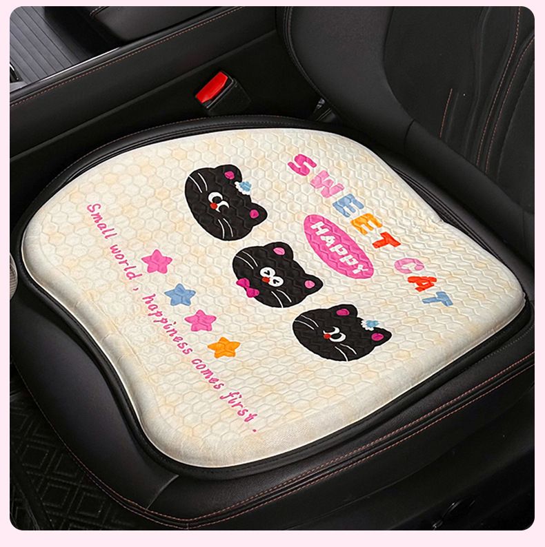 Schattige cartoon auto zomer verkoelende gel ijs zijde ademende pad all-season universeel antislip zitkussen_voghion.com