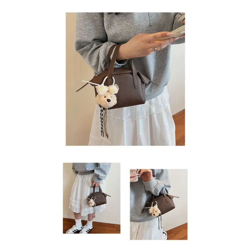 Borsa a mano in stile minimalista coreano per donna, estiva, versatile, con texture litchi, casual, per spostamenti all'aperto, piccola, quadrata_voghion.com