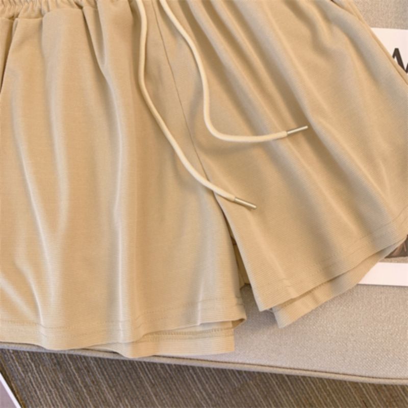 Moteriški drabužiai laisvalaikio viršutiniai drabužiai ir šortai, dviejų dalių kostiumai, dideli dydžiai, stori MM, laisvi, liekninantys, mėsą dengiantys sportiniai kostiumai moterims_voghion.com