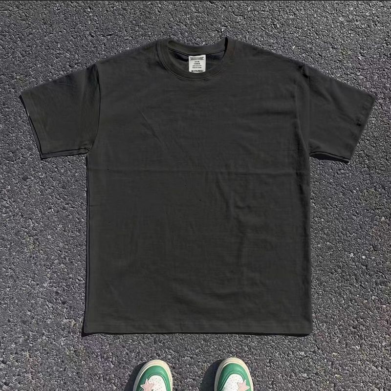 Dopamine 280 g reine Baumwolle, atmungsaktiv, einfarbig, kurz, Unisex, amerikanisches Oversize-T-Shirt mit Rundhalsausschnitt und halblangen Ärmeln_voghion.com