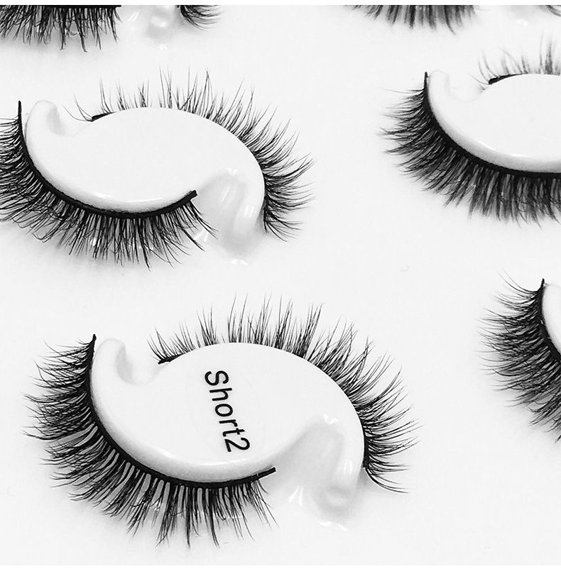 European And American 3D Stereo Artificial Fiber False 12 Pairs Laser Box Short Style 5-15mm Eyelashes_voghion.com