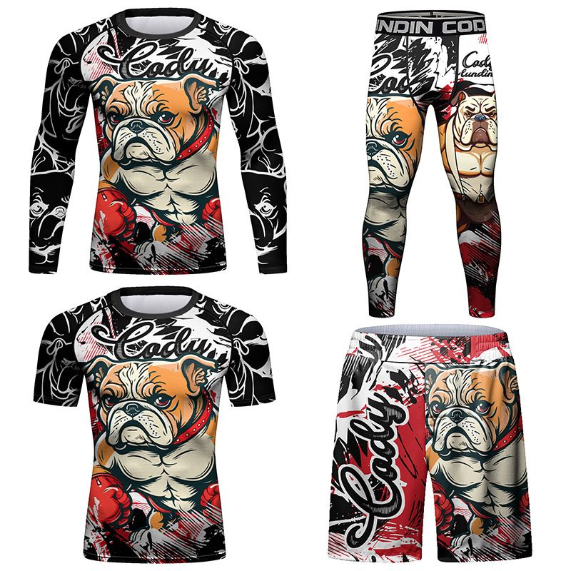 Tuta sportiva a compressione da uomo, nuova, traspirante, elastica, aderente, abbigliamento versatile per esterni._voghion.com