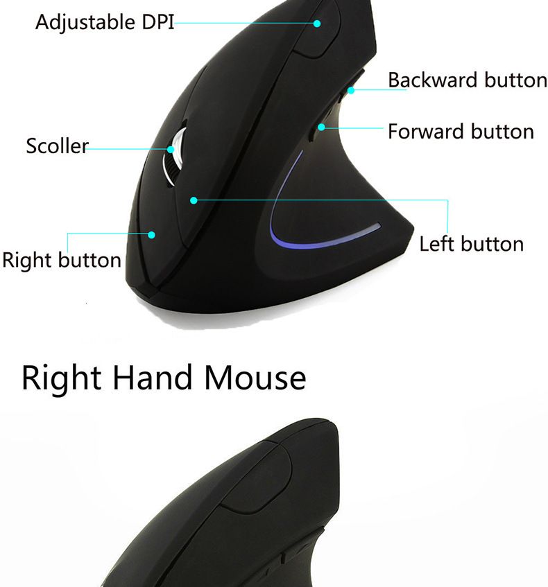 Vertikale Ergonomische Tragbare Kabelgebundene USB-Funkmaus Wiederaufladbare Bluetooth-Gaming-PC-Gamer Für Computer Laptop Mause-Zubehör_voghion.com