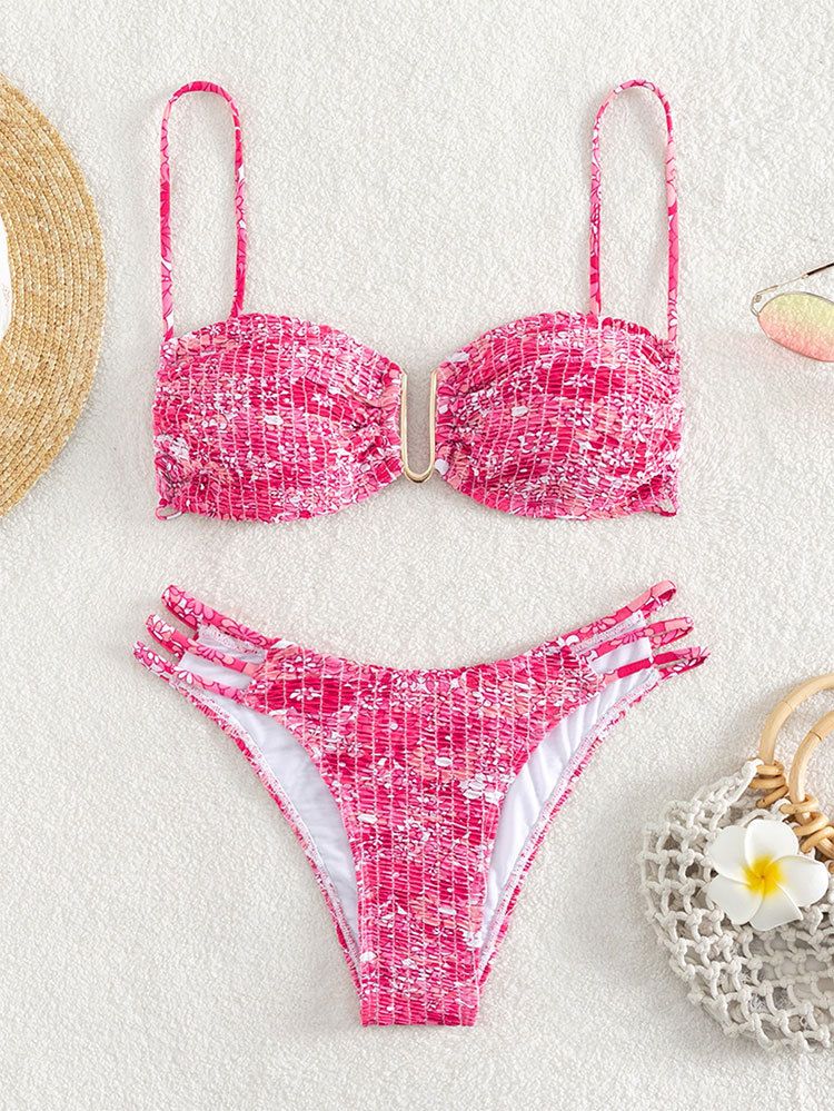 Neu Floral Mode Bikini Badeanzug Europäischen Und Amerikanischen Sexy U Förmigen Dreieck_voghion.com