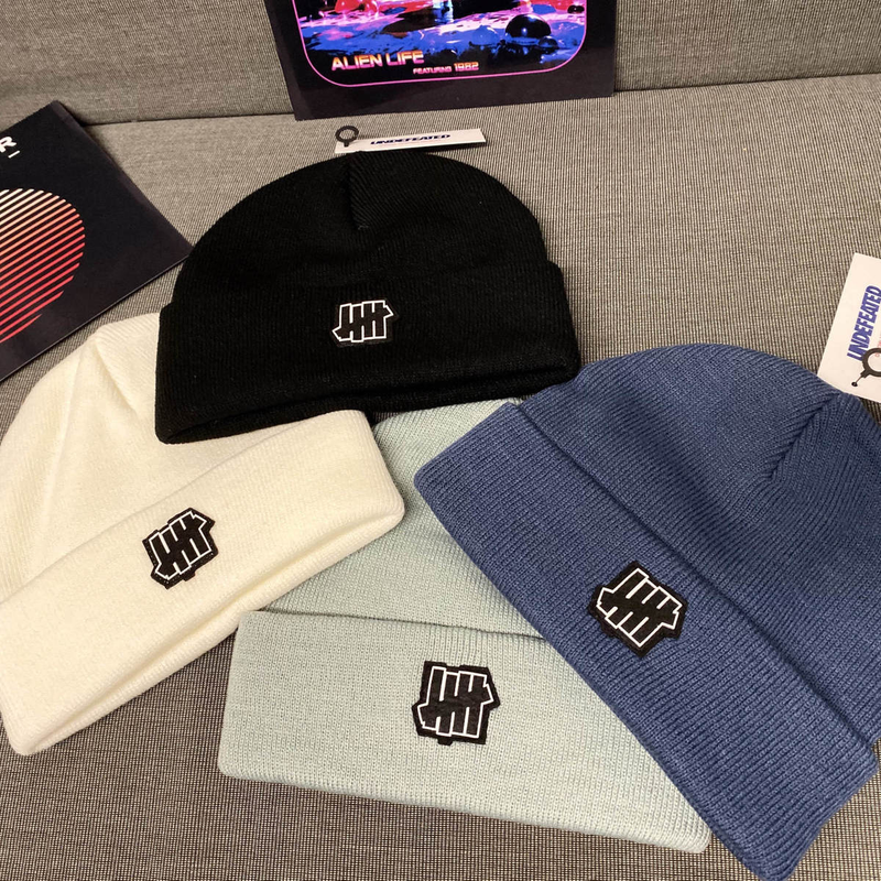 UNDEFEATED Five Bar Kalter Herbst Winter Woolen Herren und Damen Freizeit Warme Strickmütze Paar Trend_voghion.com