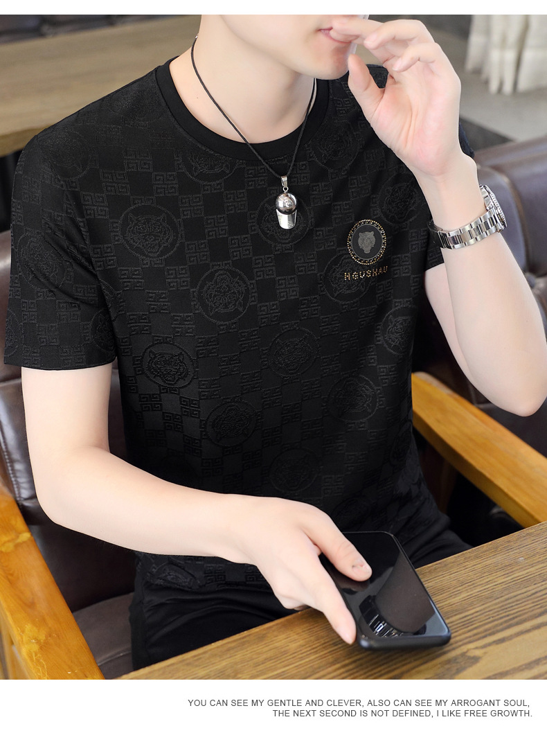 Europese Goederen 2023 Zomer Nieuwe Ijs Zijde Sneldrogend Heren T-shirt Trend Midden En Jeugd Slim Fit Half mouw Dun_voghion.com