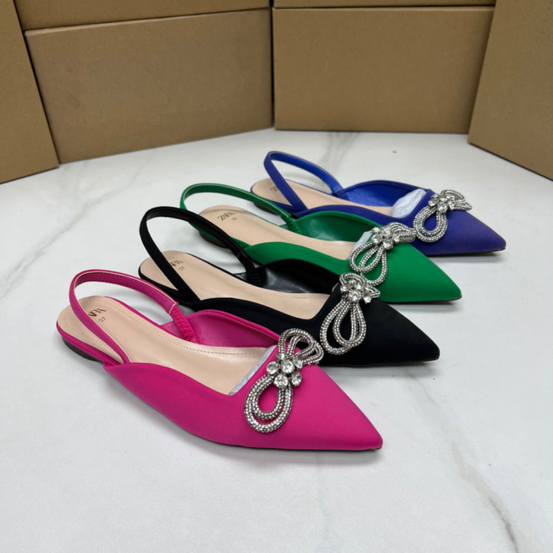 Pantofi dama comerț original comandă la modă fluture drill bandă arc confortabil plat pantofi dama_voghion.com