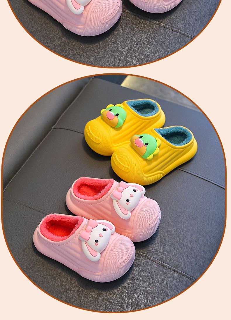 Pantofole invernali per bambini - Pantofole da casa antiscivolo, calde e foderate in pile per bambini e bambine, resistenti all'acqua e calde, pantofole unisex per bambini piccoli_voghion.com