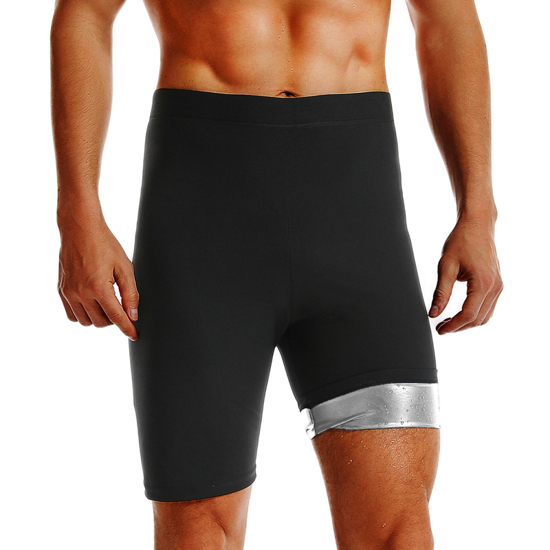 men's sports waist shaping and abdomen sauna shorts sweat pants bodybuilding body shaping elastic waist shorts_voghion.com