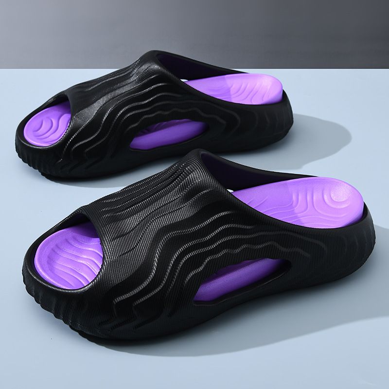 Sandali da spiaggia da uomo, con punta aperta, traspiranti e antiscivolo, con suola spessa bicolore, resistenti all'usura, in EVA per esterni_voghion.com