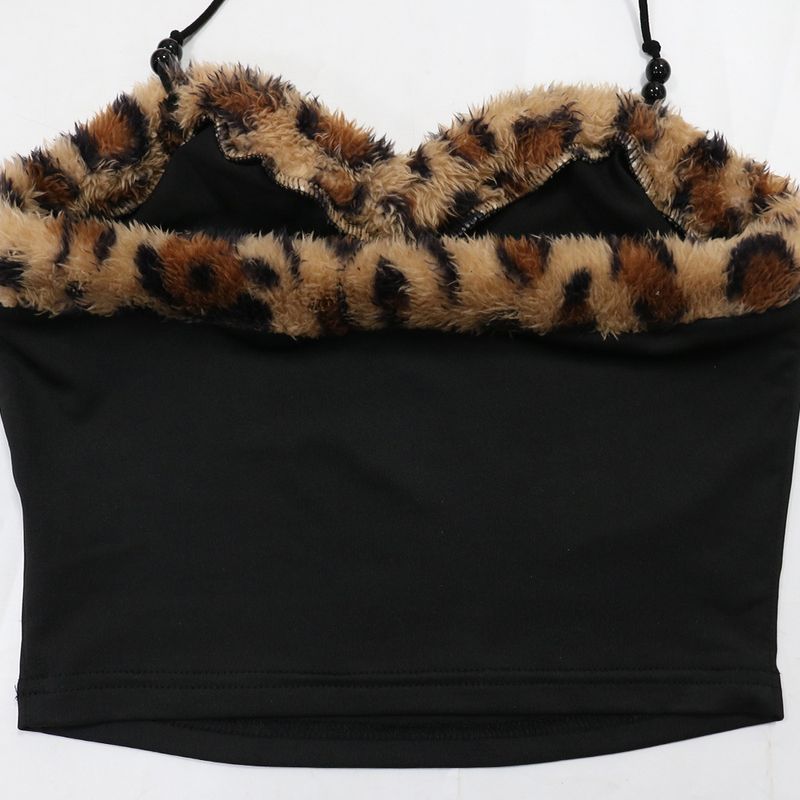 Leopard Print Two-Piece Set Women's Sexy Tie-Front Crop Top & Mini Skirt_voghion.com