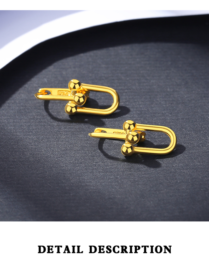 Orecchini a cerchio in oro e argento firmati 14K Chunky Bling Double Hoops Ciondola l'orecchino casual per feste da donna_voghion.com