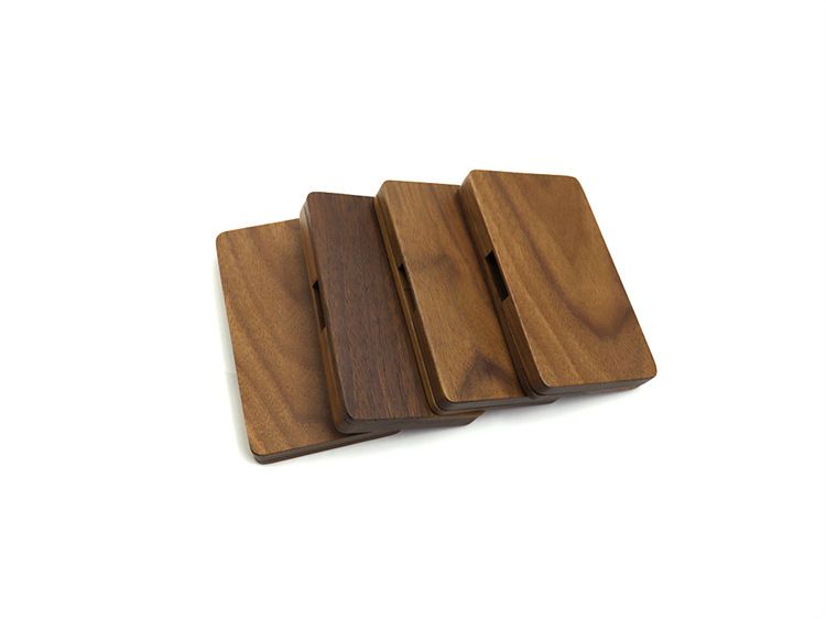 Portable Holder For Men And Women, Business Gift, Solid Wood Credit Card Case, Rectangular Magnetic Clasp Box_voghion.com