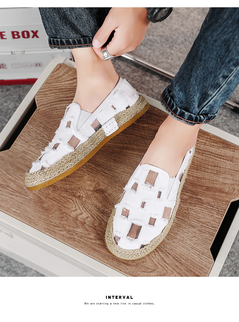 2023 New Hollow Out Breathable Fisherman Shoes Slip-on Slip-on Loafers Casual men's shoes one piece dropshipping L5311_voghion.com