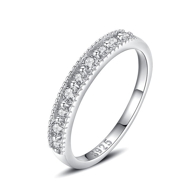 Tancise Klassieke Zirkoon Zilveren Ring Dames Sieraden Bruiloft Belofte Party Gift_voghion.com