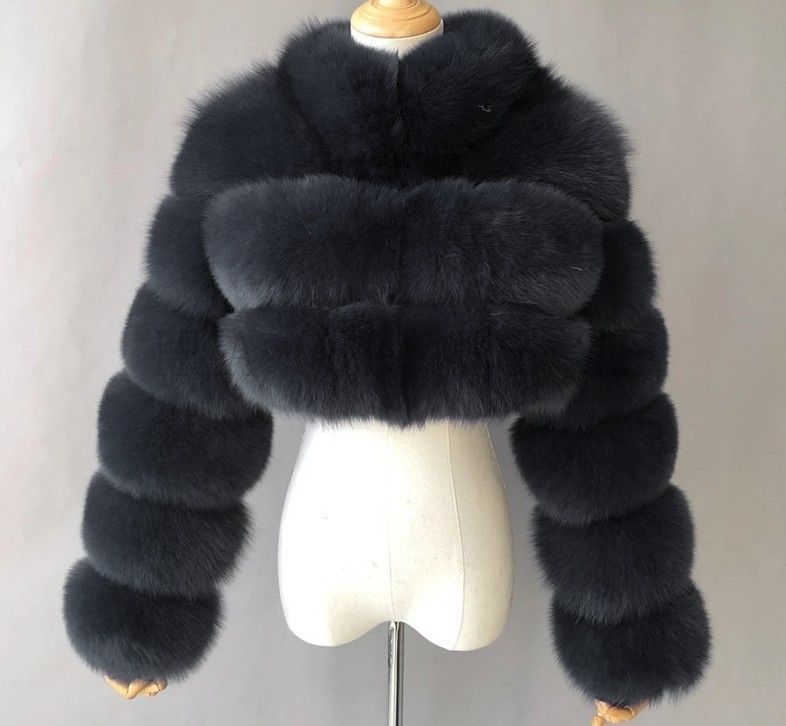 Damenbekleidung Pelzmäntel für Damen, vielseitiger Pelz, Stehkragen, Reißverschluss, kurze, langärmelige Mäntel auf Lager_voghion.com