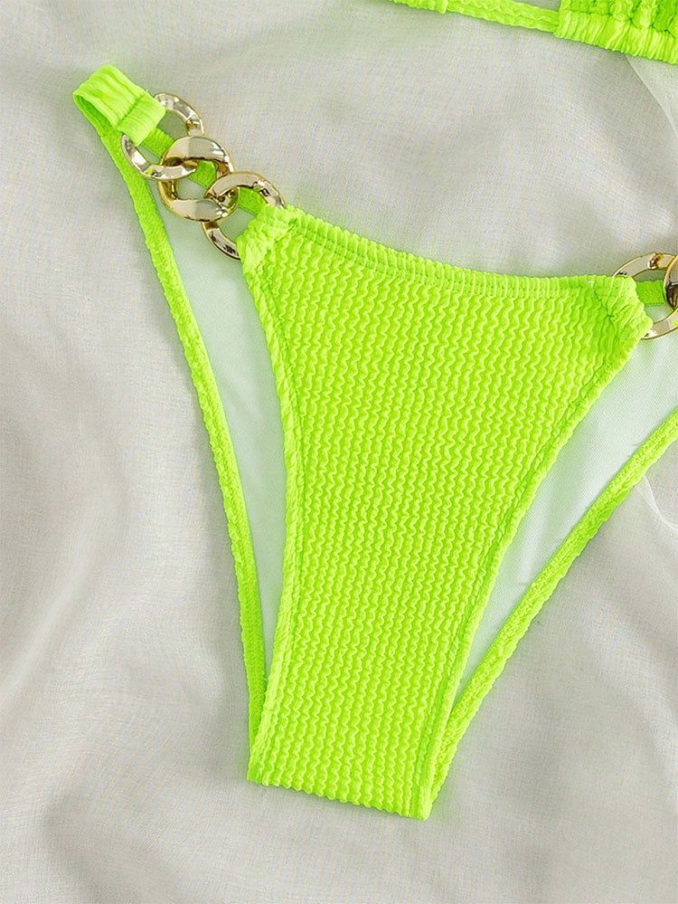Maillot de bain deux pièces sexy à nouer et chaîne pour femme, nouveauté été 2025_voghion.com