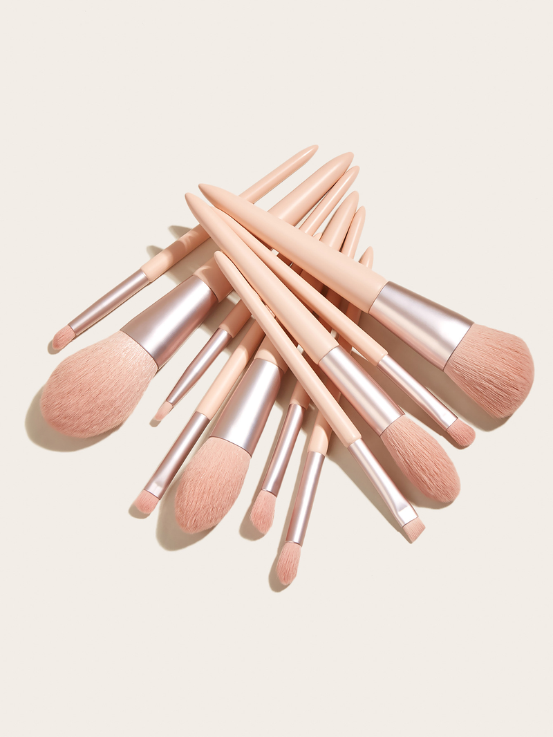 11 pcs pink makeup brush set, high quality, extra large, including foundation brush, double-ended brush FINDCOLOR_voghion.com