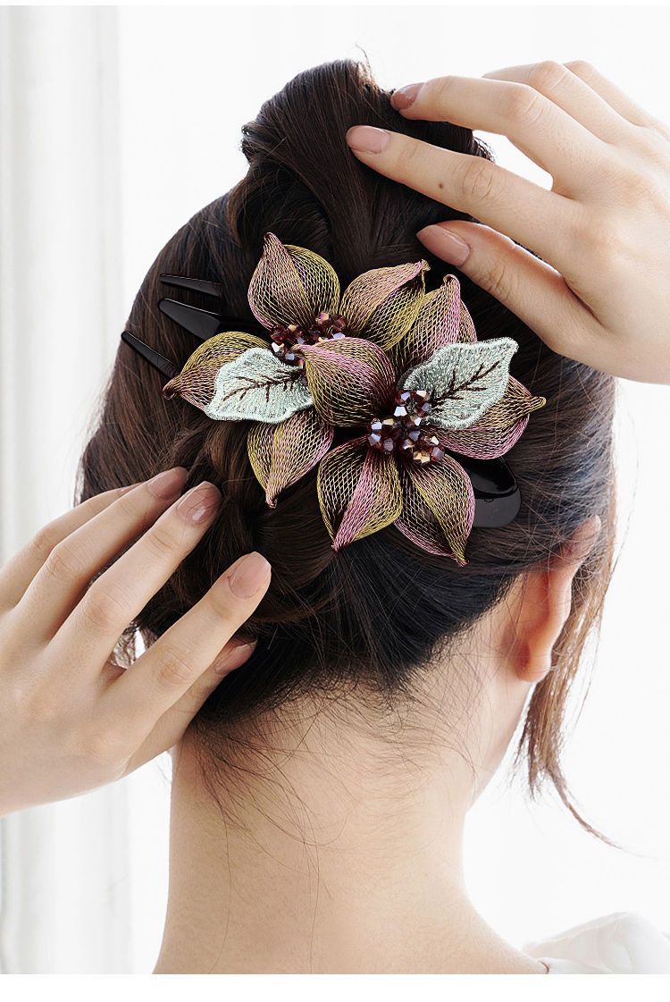 Explosion Entenschnabel Haarspangen Echtkupferdraht Clip Hinterkopf Platte Haar Top Clip Kopfschmuck weiblich Kristall elegant_voghion.com