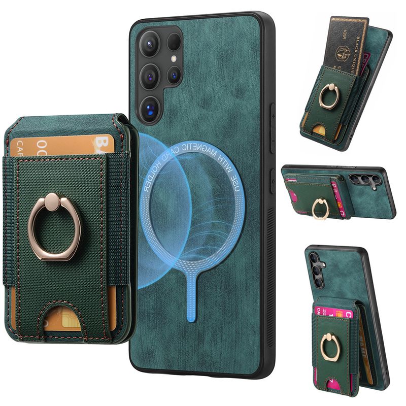 Custodia in pelle con slot per carte di credito e portafoglio magnetico staccabile per Samsung S25 S24 S22 Ultra Plus S23 S21 FE A16 A06 A36 A56 A55 A35._voghion.com