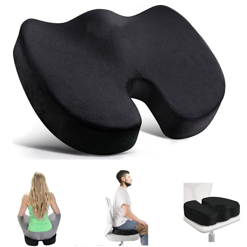 Cuscino da viaggio in memory foam a forma di U per sedia, cuscino per auto, ufficio, supporto per fianchi, cuscino ortopedico per massaggio_voghion.com