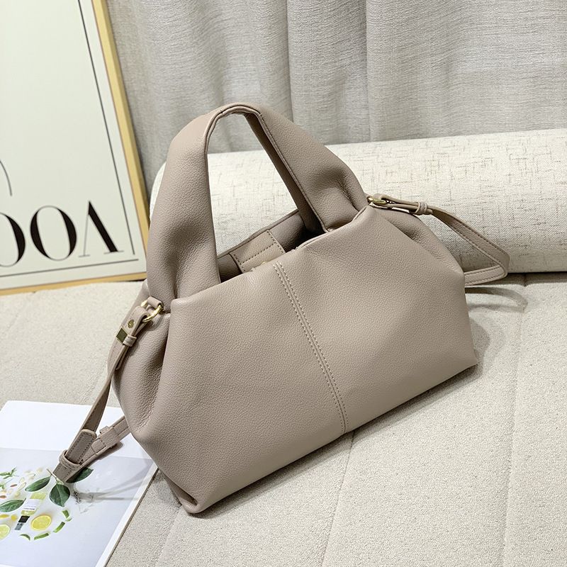 French Niche Brand 2024 New Versatile Fashion Solid Color Lunch Box Handbag Shoulder Crossbody Women's Bag_voghion.com