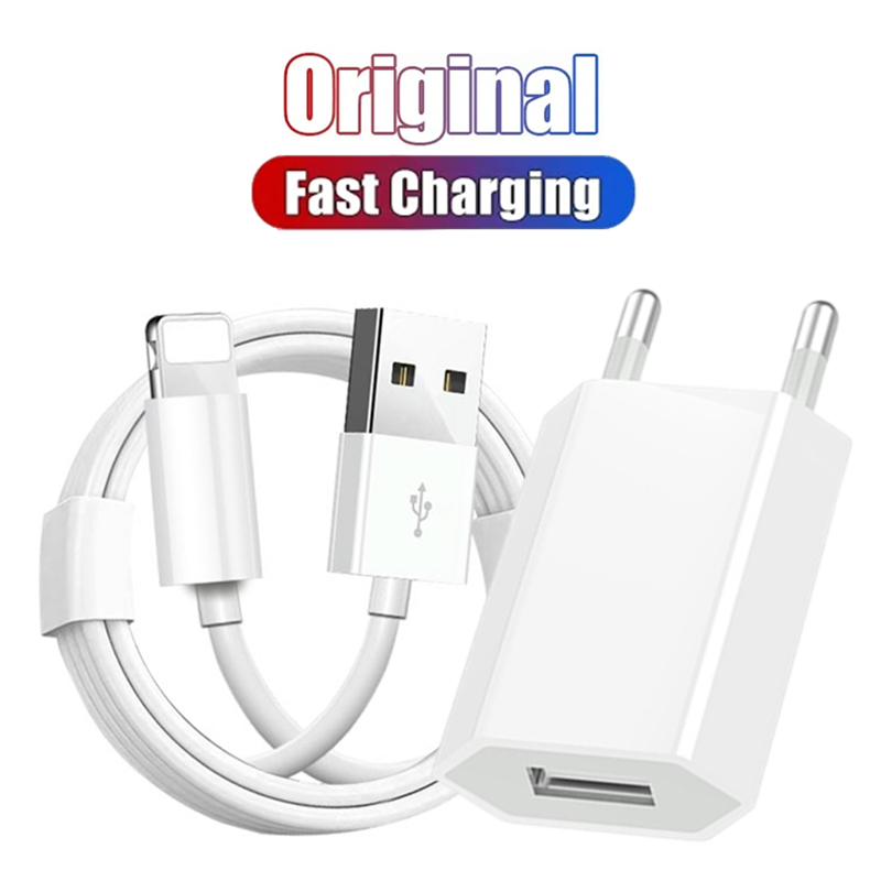 EU USB Wall Charger Cable For IPhone 6S 7 8 14 Plus 11 12 13 Pro Max XS XR X SE 5S Fast Charging USB Data Charge Cable 1m 2m 3m_voghion.com