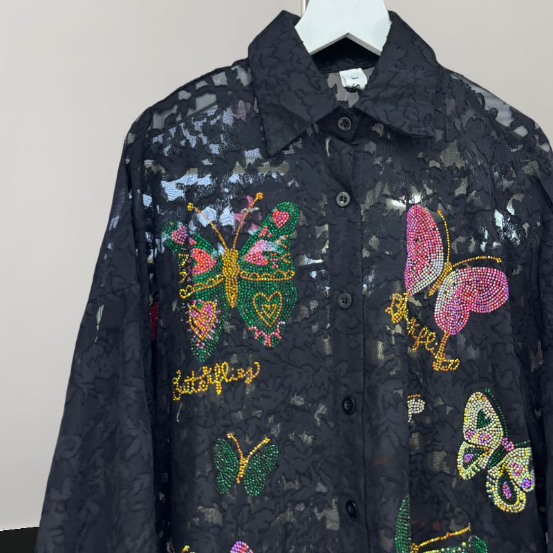 Moeiteloos elegant V-hals shirt - Losse blouse met lange mouwen voor dames (zwart/wit)_voghion.com