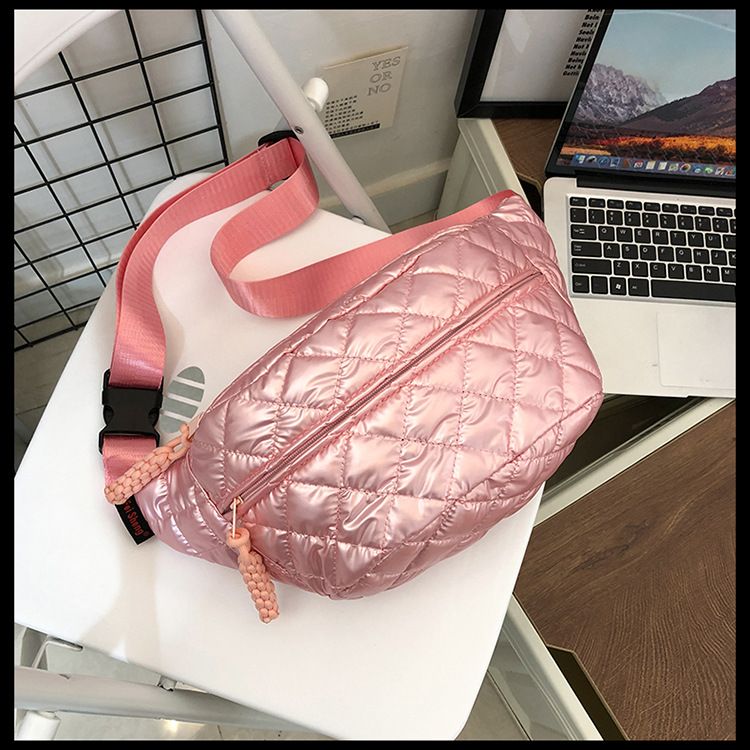 Winter New Women's Waist Bag Large Capacity Cotton Coat Crossbody Bag Fashion Waist Bag Diamond Embroidery Couple Chest Bag_voghion.com