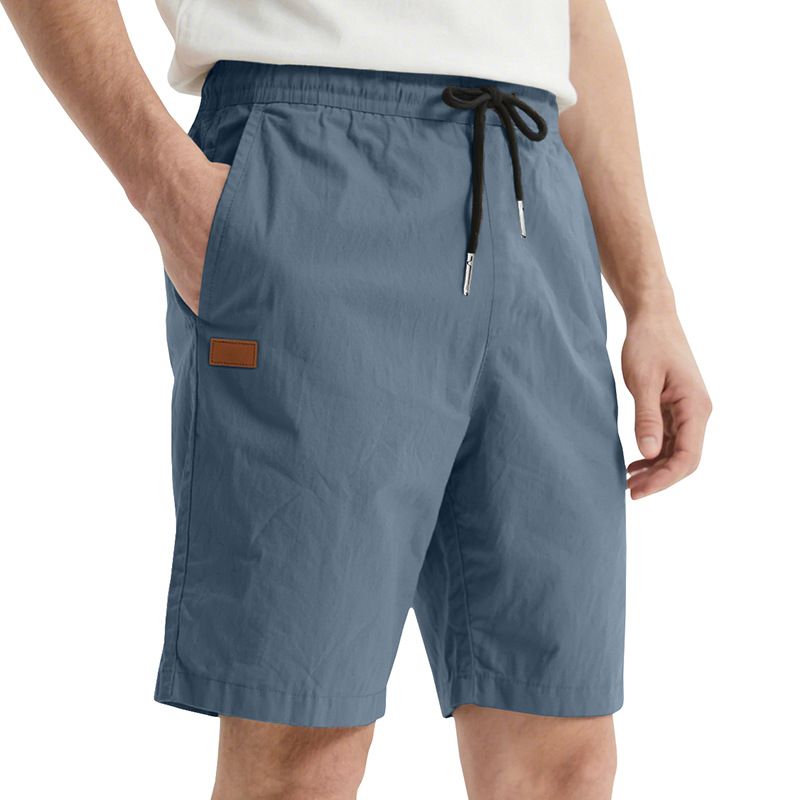 Pantalones de playa para hombre, de verano, informales, ligeros y lujosos, de cinco puntos, con cordón cruzado, talla grande_voghion.com