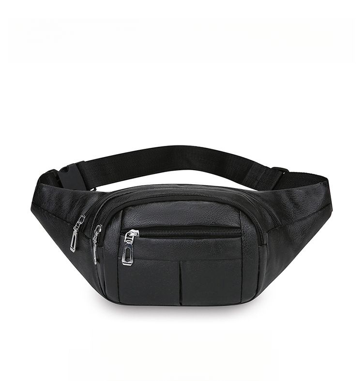 PU Leather Men's Chest Simple Casual Durable Business Cashier Portable Commuting Single Shoulder Crossbody Sports Waist_voghion.com