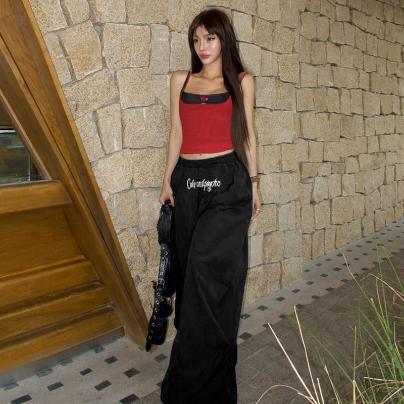 RenMou Fashionable Women's Clothing With Elastic High Waisted Letter Printing, Loose Casual Street Fashion, Simple And Exclusive Supply_voghion.com