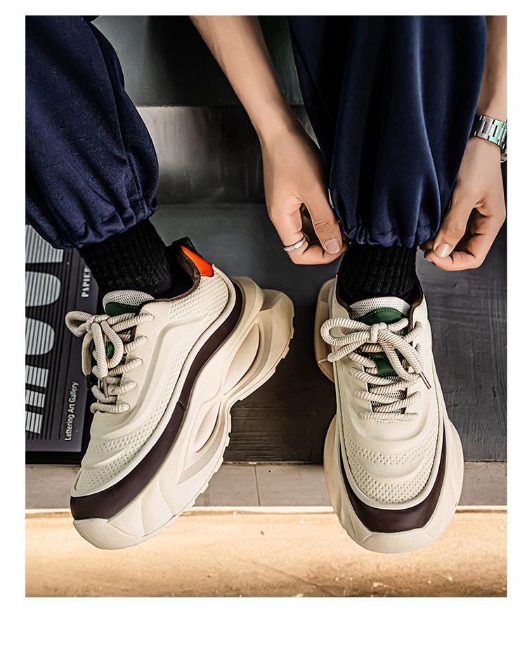 Baskets mode homme - Chaussures légères et antidérapantes pour papa, idéales pour la course à pied et les loisirs. Doublure en maille respirante, semelle épaisse et confortable._voghion.com