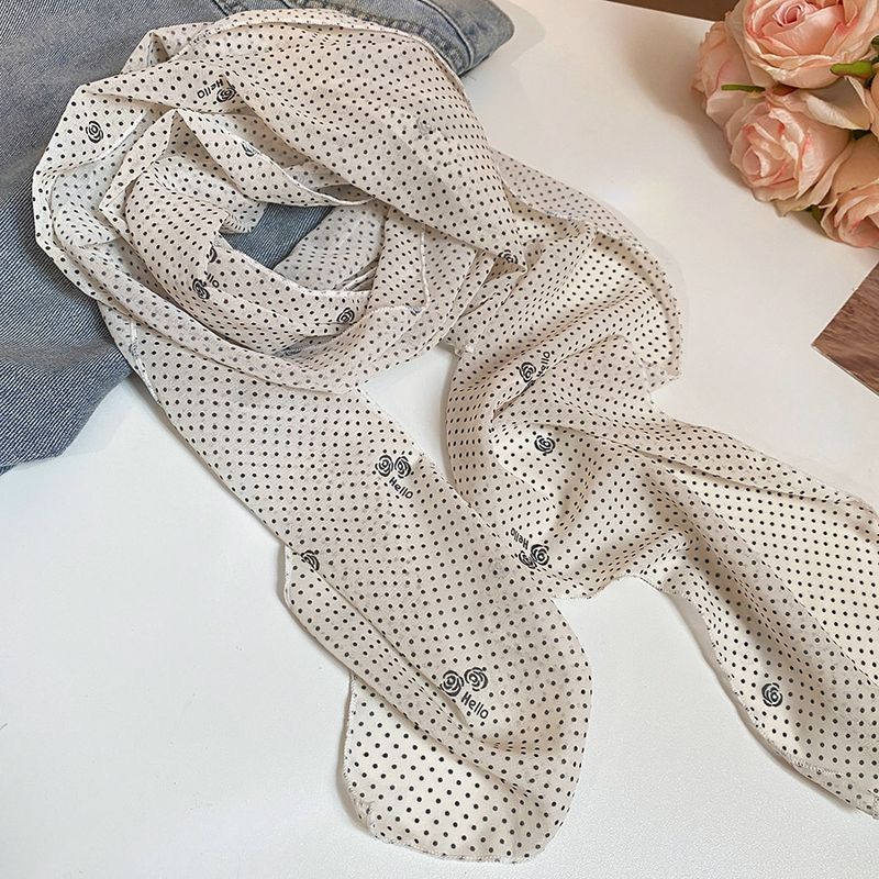 Fabric Mesh Polka Dot Dia Scarf Spring Summer Korean Style Niche Versatile Choker Sweet Elegant Temperament Necklace_voghion.com