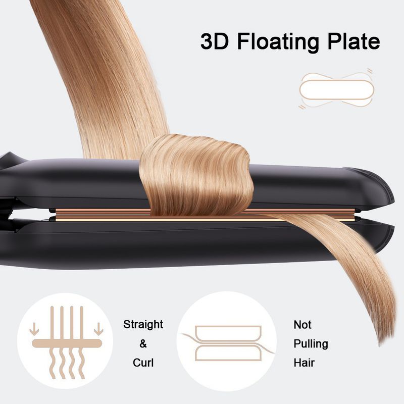 Piastra per capelli professionale a infrarossi con piastre in ceramica tormalina - Piastra da 1,5 pollici per uso in salone e a casa, temperatura regolabile_voghion.com