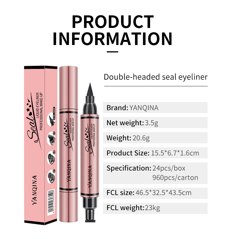 3 pçs cabeça dupla 2 in1 delineador líquido à prova dwaterproof água estrela coração asa formas tatuagem selo rápido para secar olho forro lápis ferramenta de maquiagem_voghion.com