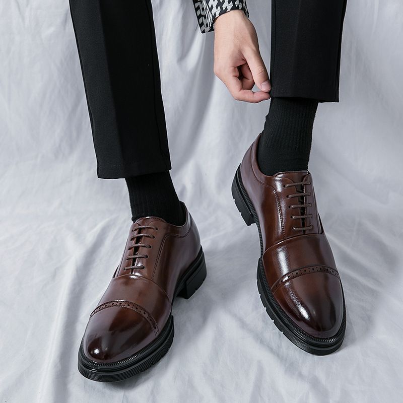 New Brogue Business Casual Leather Shoes For Men Comfortable Breathable Tassel Slip-On Loafers Men's Series_voghion.com