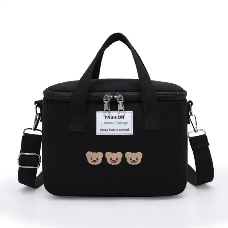Sac à déjeuner en toile Ins Bear, grande capacité, isotherme, multifonction, boîte à déjeuner isotherme, portable, pour pique-nique_voghion.com