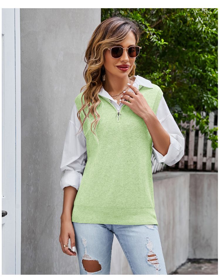 Maglione corto e largo da donna, alla moda, a maniche lunghe, con scollo rotondo_voghion.com