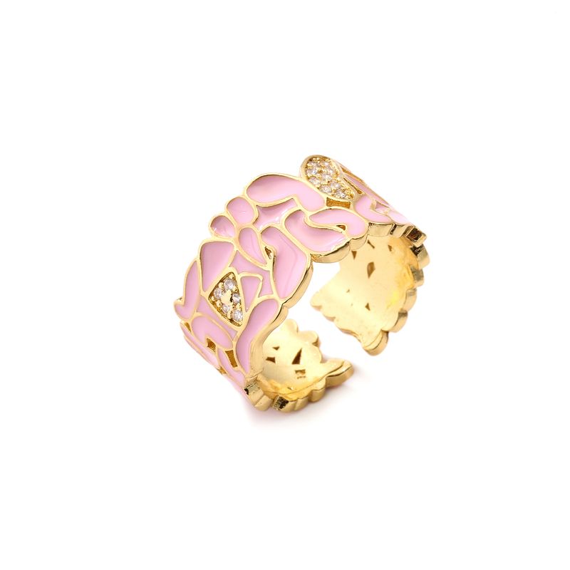 2025 Nuovi arrivi HECHENG, anello geometrico a forma di fiore a farfalla, anello colorato per le donne anello da dito a cerchio rotondo, gioielli in smalto per feste_voghion.com