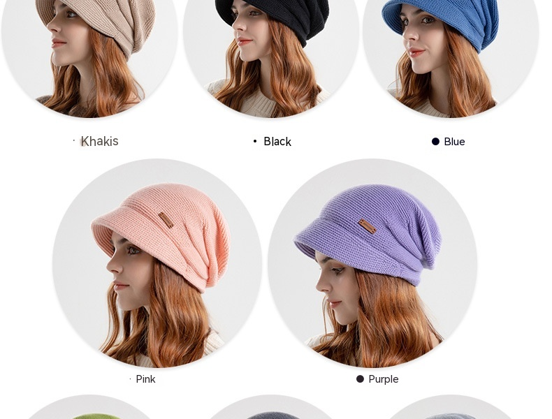 9960 Gorro de invierno de felpa para mujer, gorro cálido para exteriores con ala ancha, protección para la cara y los oídos pequeños,_voghion.com