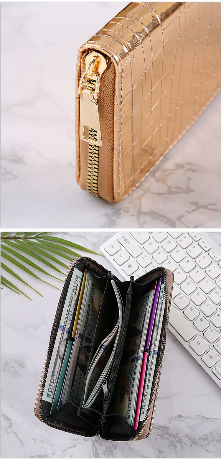 New Stone Pattern Sequins European And American Wallet Long Card Holder Wallet Clutch Bag Multi Card Slot Ladies Coin Purse_voghion.com