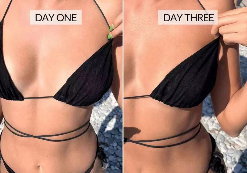 Costume da bagno bikini con spalline traspiranti, traspirante, traspirante, per spiaggia, bagni di sole, abbigliamento da donna, leggero e non trasparente._voghion.com
