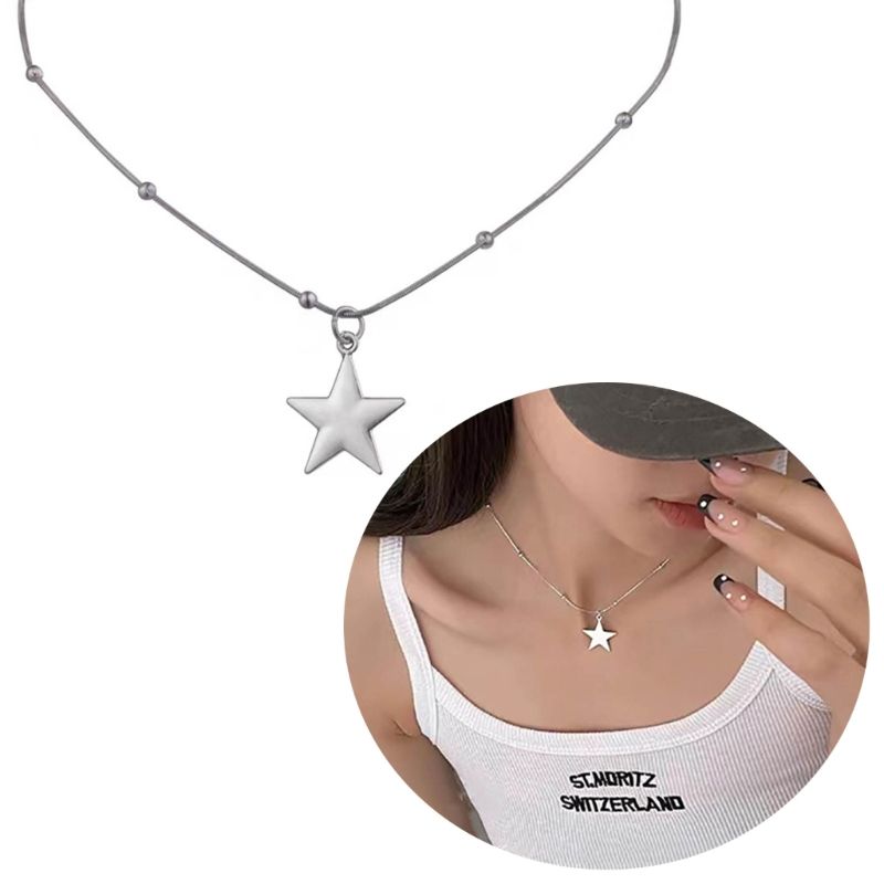 2025 Nieuwe aankomsten Elegante Y2K-sterketting, roestvrij staal, perfect voor vrouwen en meisjes_voghion.com
