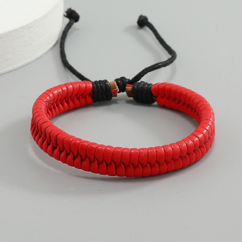 Bracelet en cuir tissé fait main, accessoires de style punk, simple, tendance, bijoux tendance, tendance, tendance, tendance_voghion.com