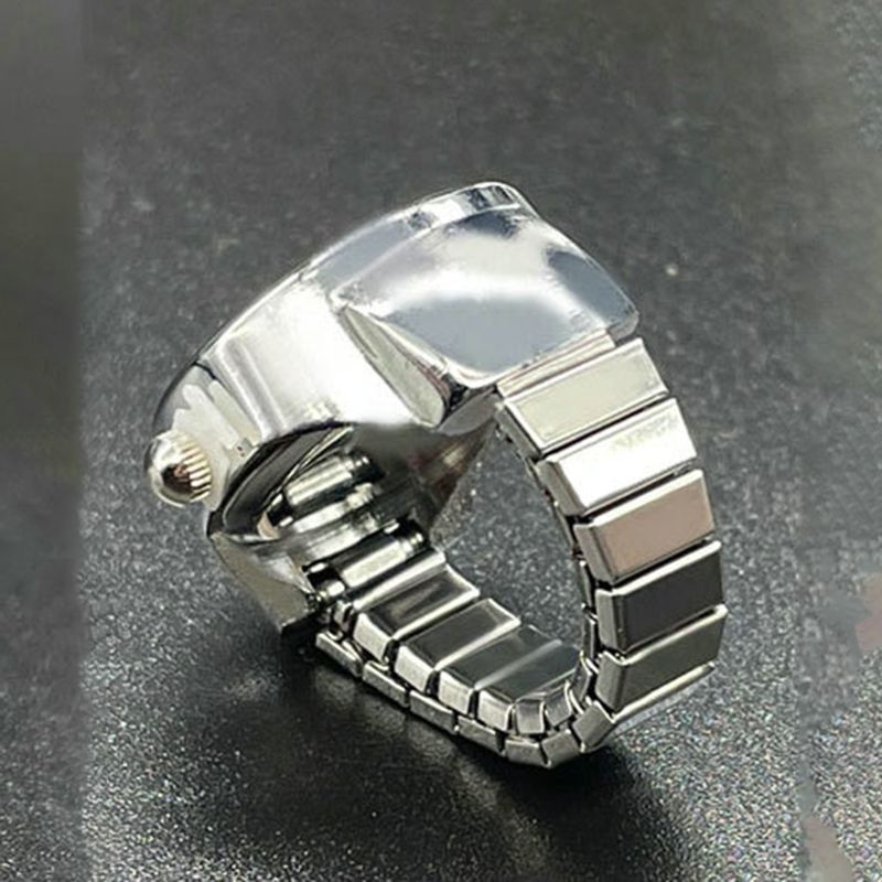 Pronto Stock 2024 Nuovo Creativit Orologio a Forma di Cuore Vintage Punk Elastico Dita Orologi Donne Uomini Hip Hop Anelli di Coppia_voghion.com