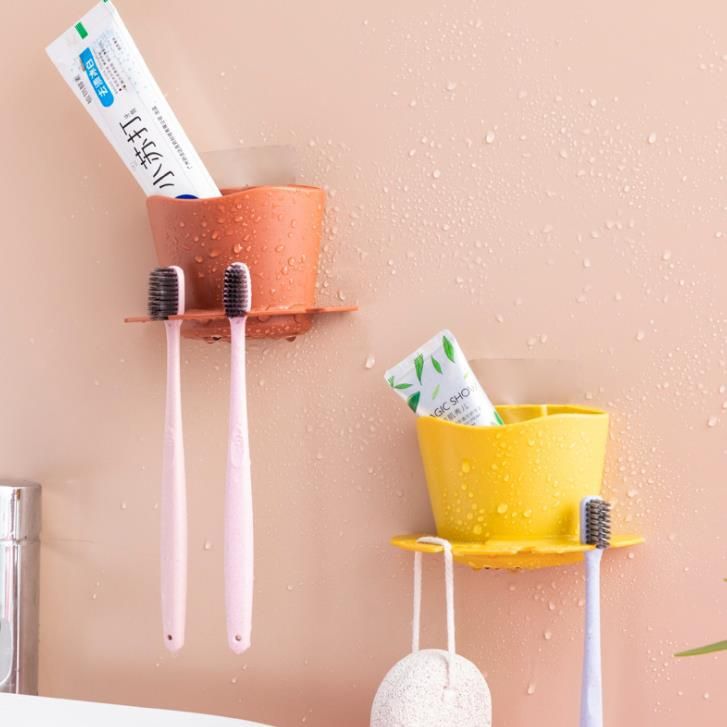Badkamer Wandmontage zonder stoten Tandenborstelhouder Rek voor het wassen van het gezicht Tandenborstelhouder Tandenborstelhouder Opbergrek voor het scheren_voghion.com
