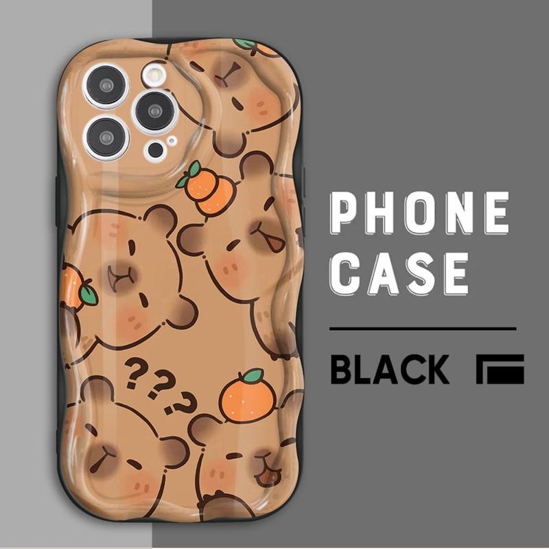 Coque de téléphone Capybara mignonne pour iPhone SE 8 7 15 16 ProMax 12 Pro 11 Pro XS Max 14 Plus 13 Mini XR Housse en silicone souple_voghion.com