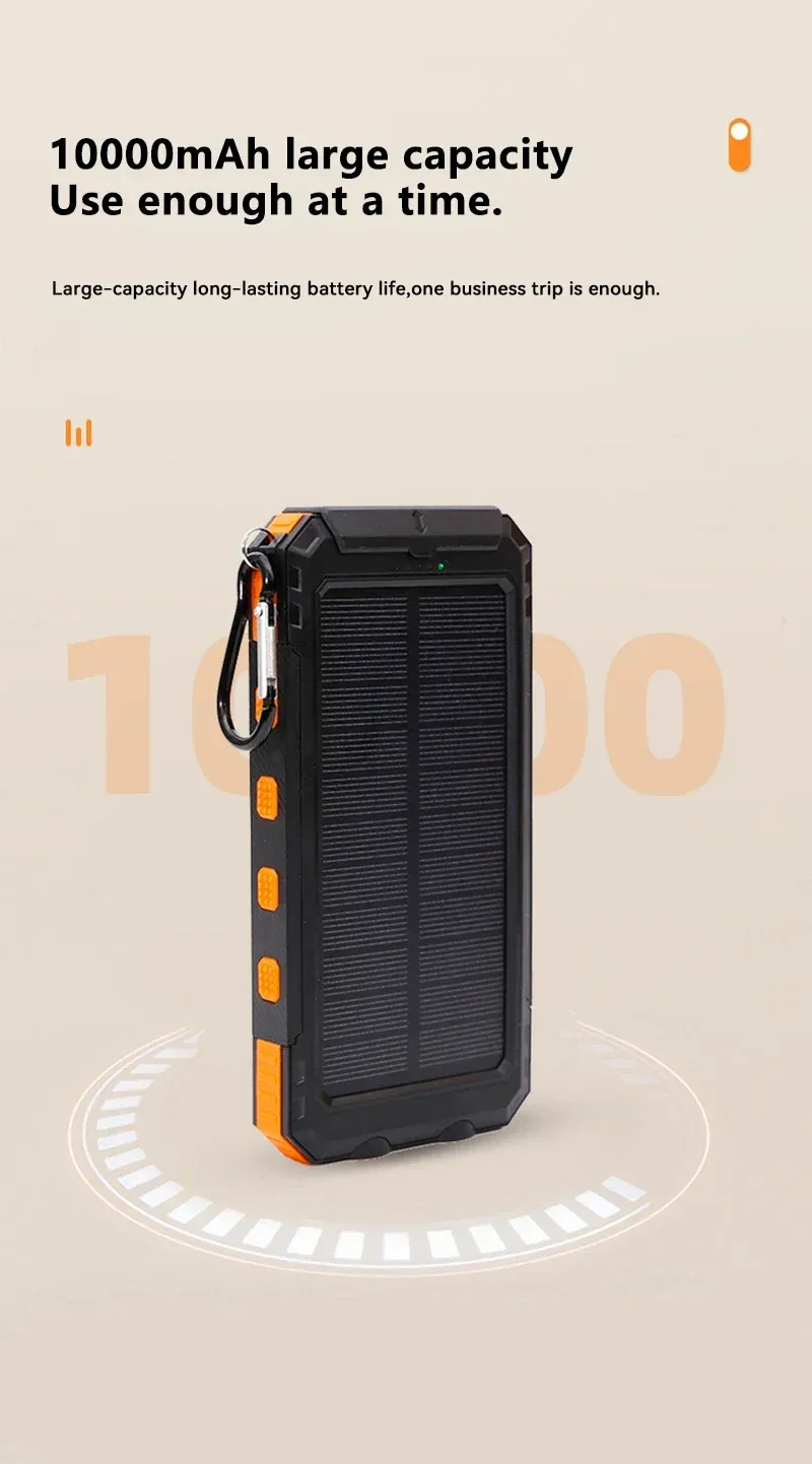 Power Bank solare da 200000 mAh, caricabatterie portatile ad alta capacità compatibile con iOS Android, USB-A e USB-C, ricarica rapida 2025_voghion.com