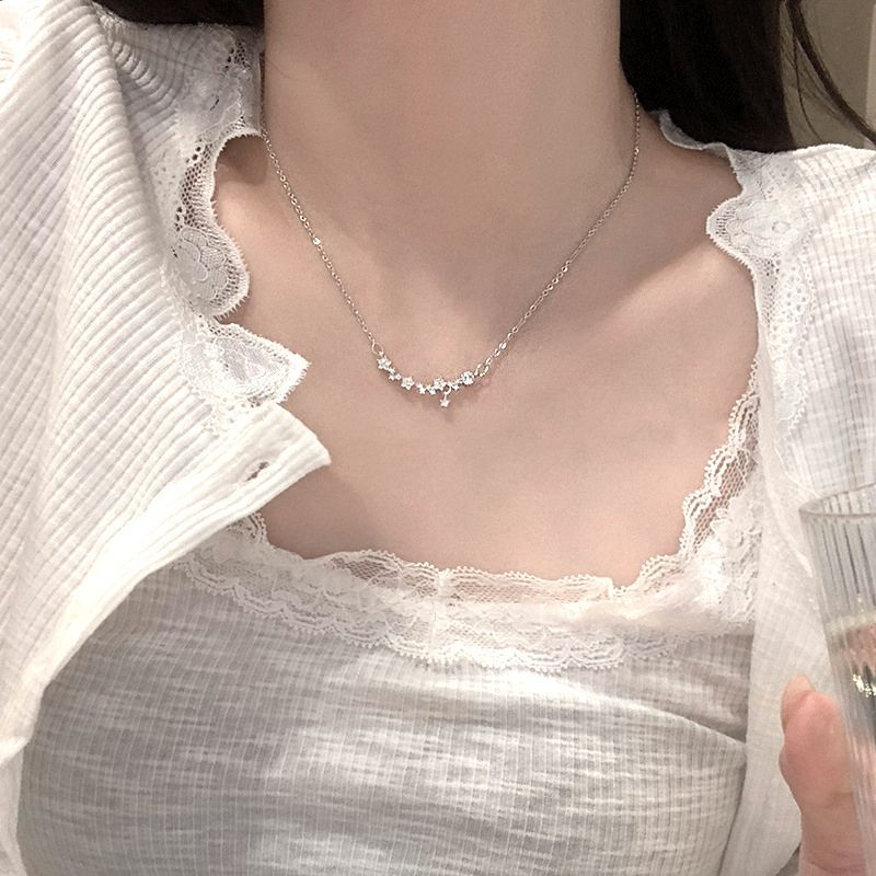 S Silver Luxury Necklace Versatile Trendy Collar Female Butterfly Simple Small, High end, and Elegant Sweater Chain_voghion.com